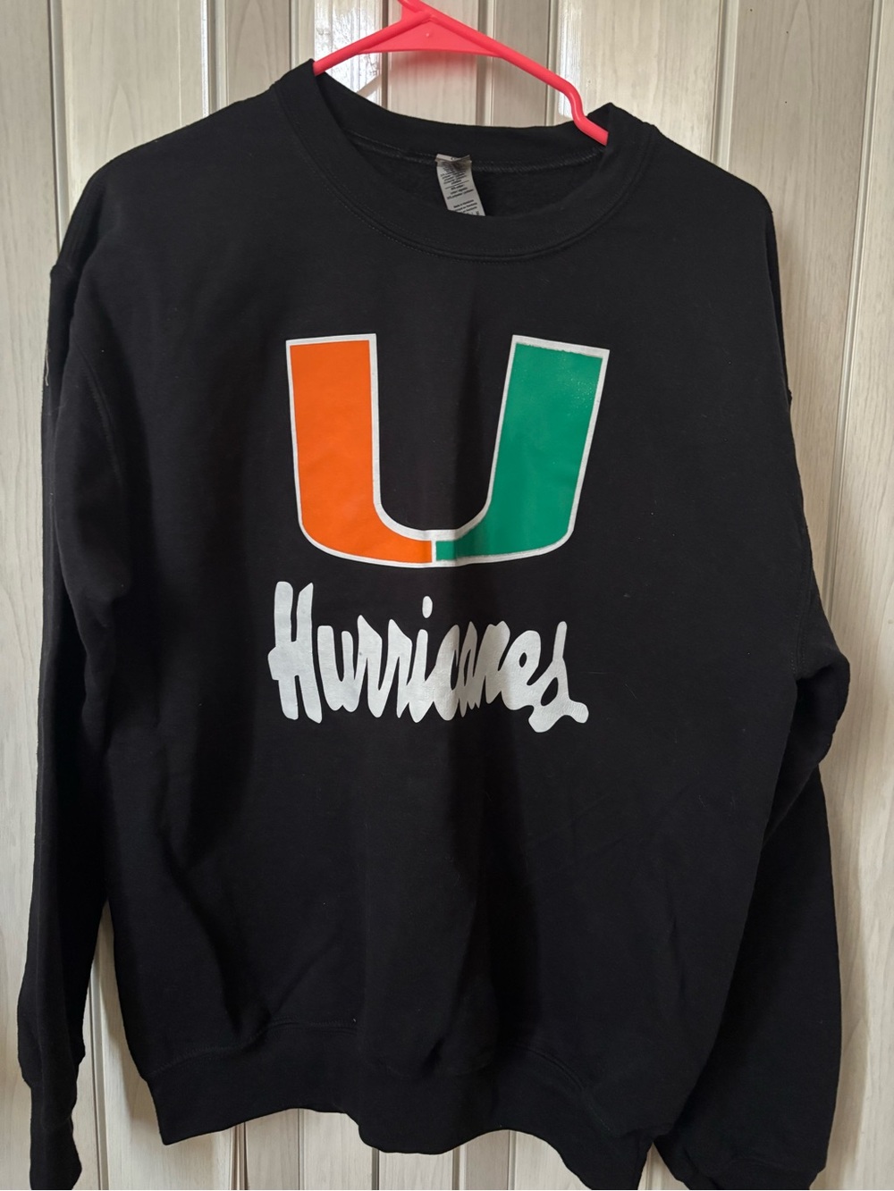 Gildan Black Sweatshirt with Orange & Green U Graphic